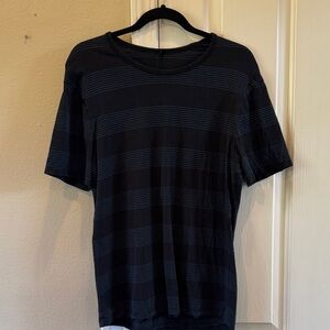lululemon athletica Black and Gray Striped Tee